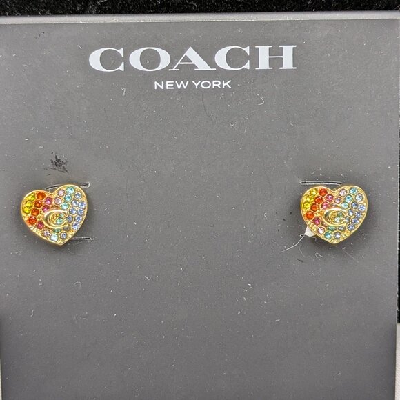 Coach Heart Earrings - Picture 1 of 4